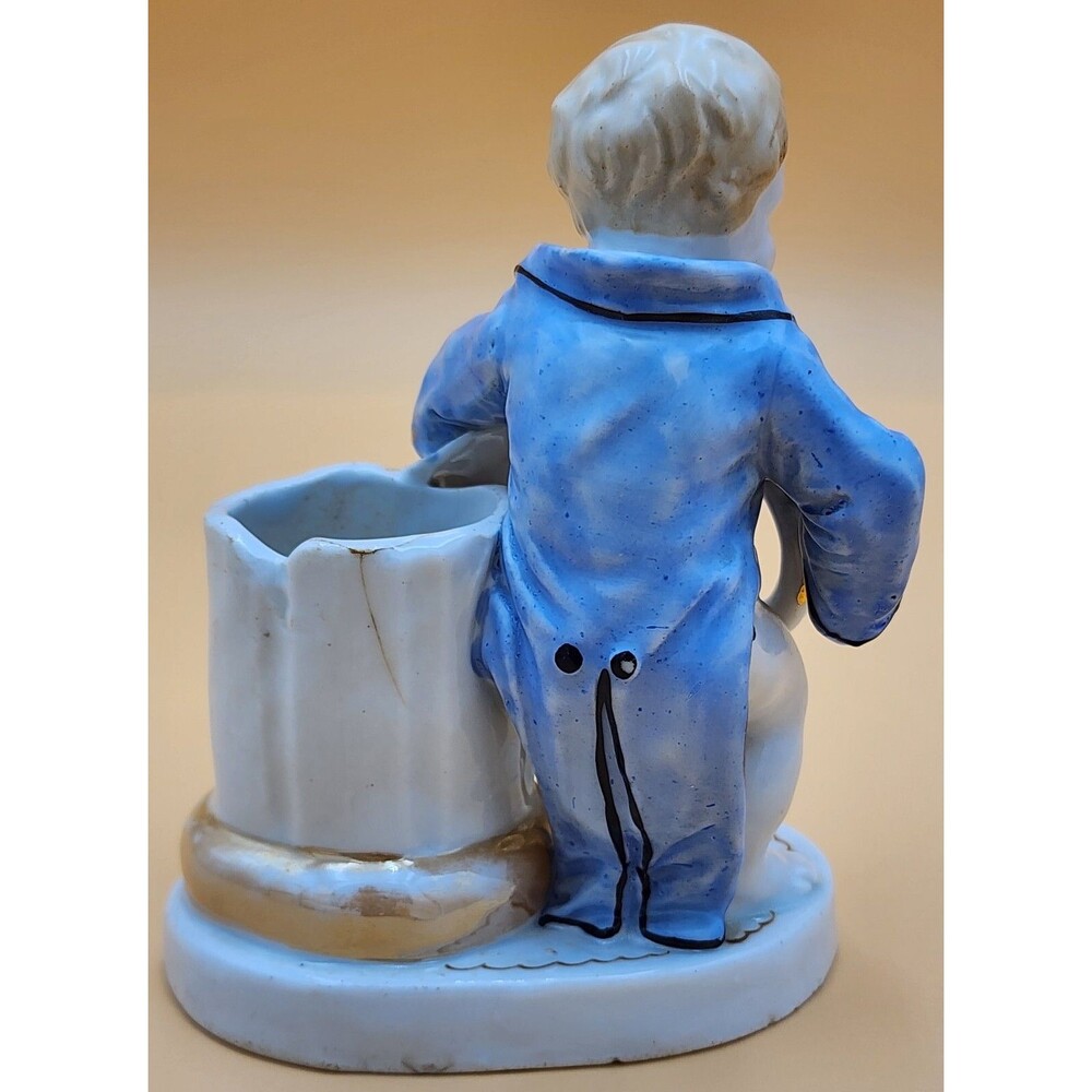 TWO Antique Porcelain Figurines ~ Wooden Match Holders ~ 1871 Written on bottom - Picture 10 of 16